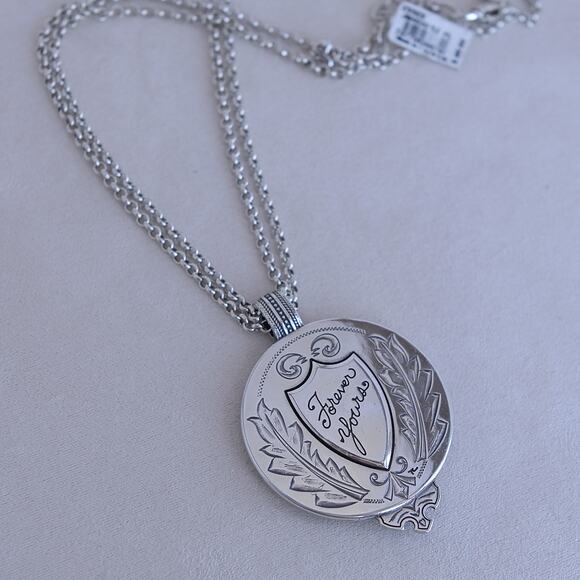 Brighton Essex JM4630 Convertible Medallion Pendant Necklace Silver Plated NWT - Picture 3 of 7